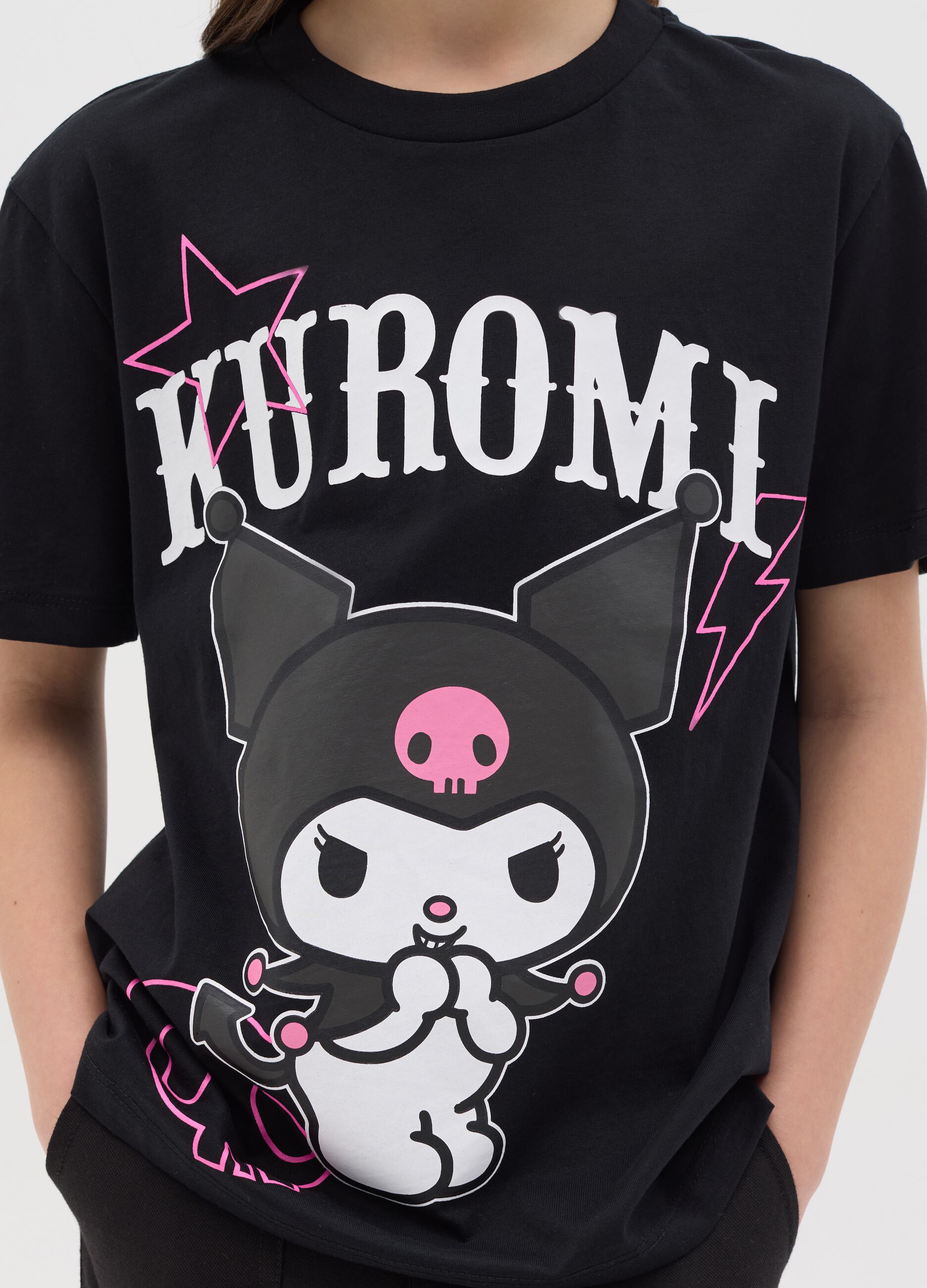 T-shirt in cotone con stampa Kuromi 