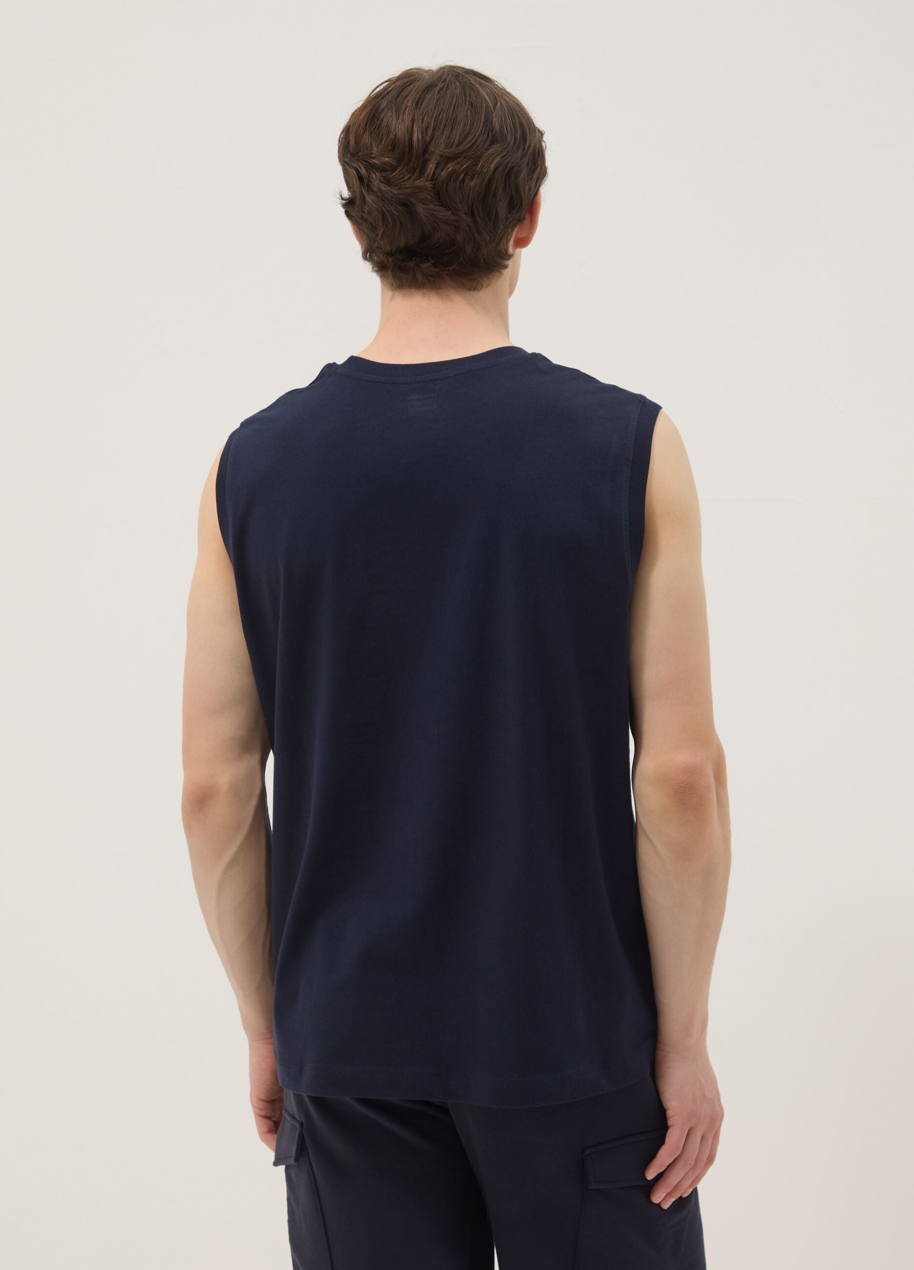Blue pure cotton vest
