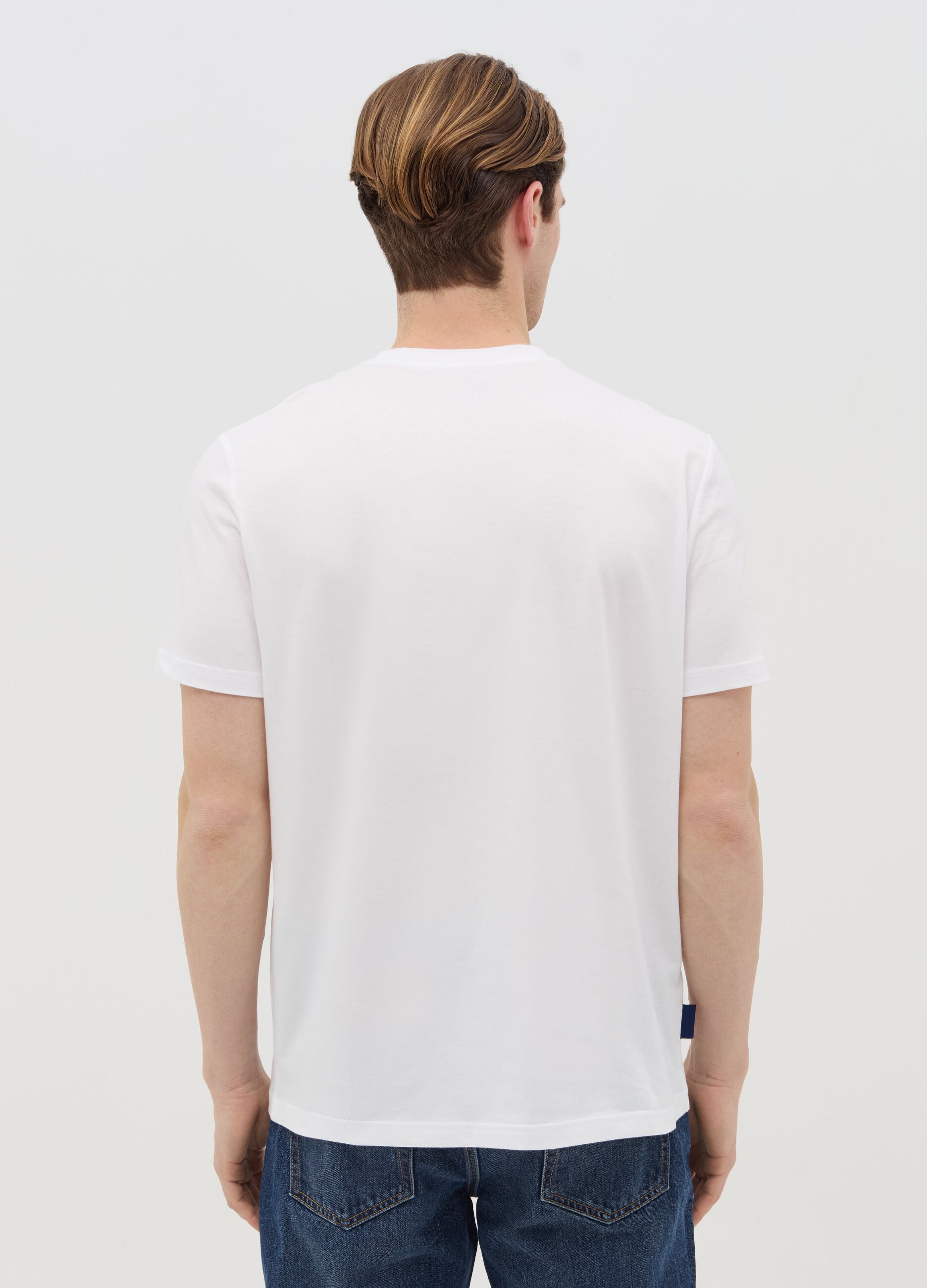 Cotton T-shirt with "Italia Capri" print