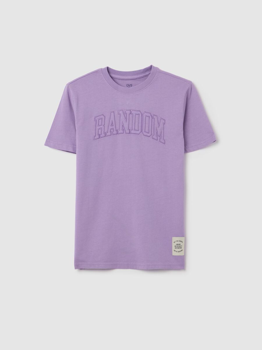 Purple Cotton Short Sleeve T-shirt_3