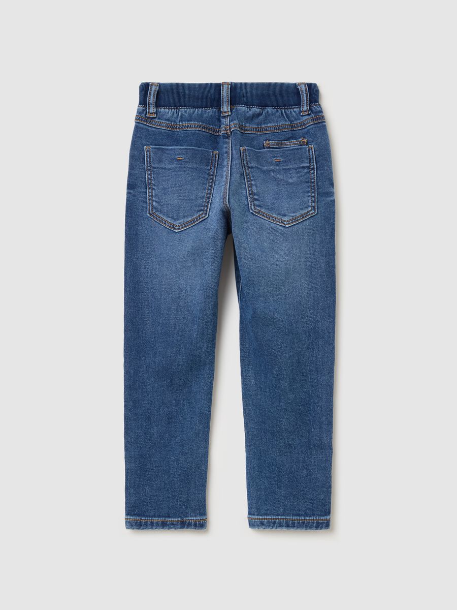 Denim joggers with drawstring_1