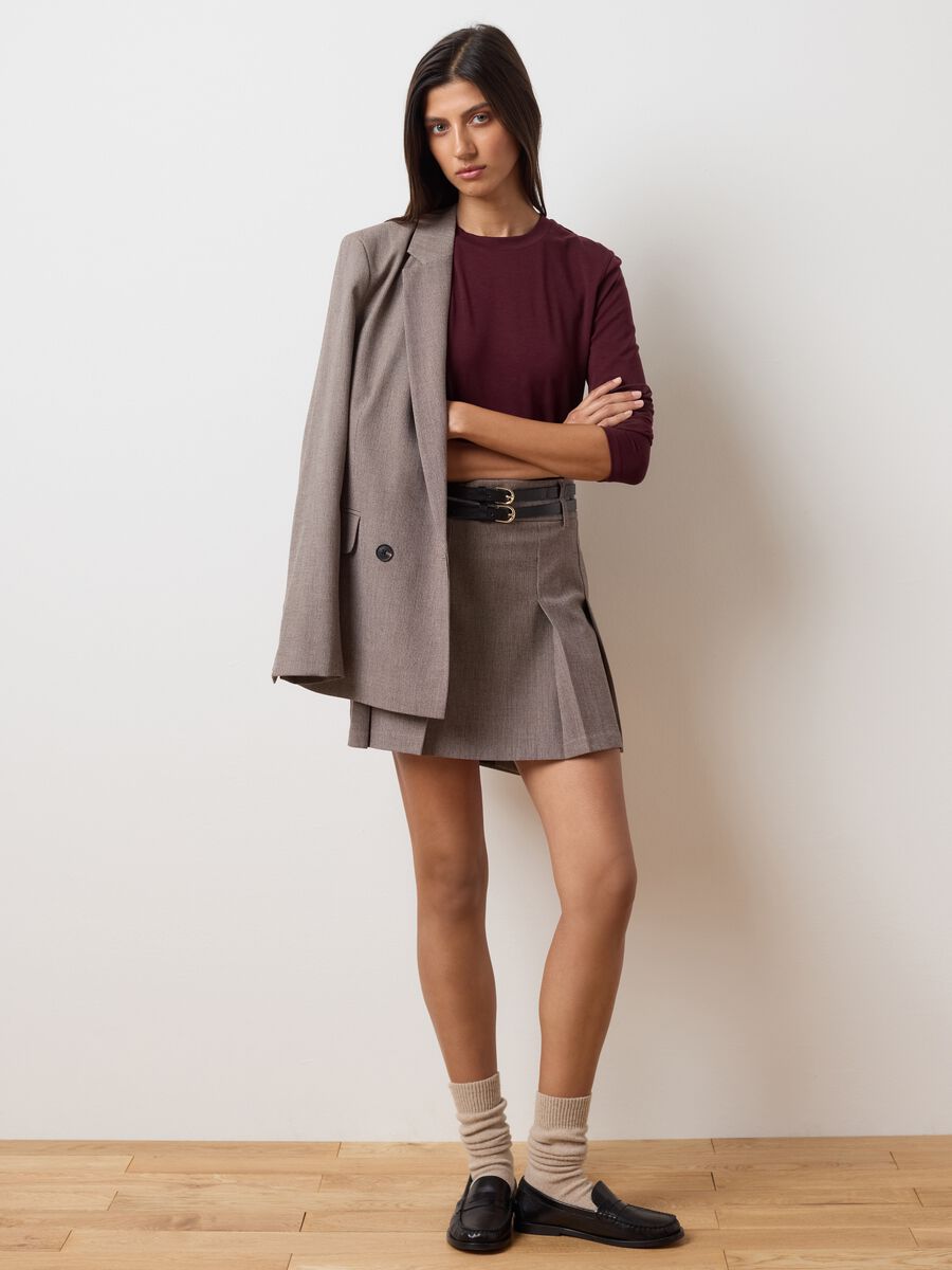 Brown stretchy cotton blend sweater regular fit_2
