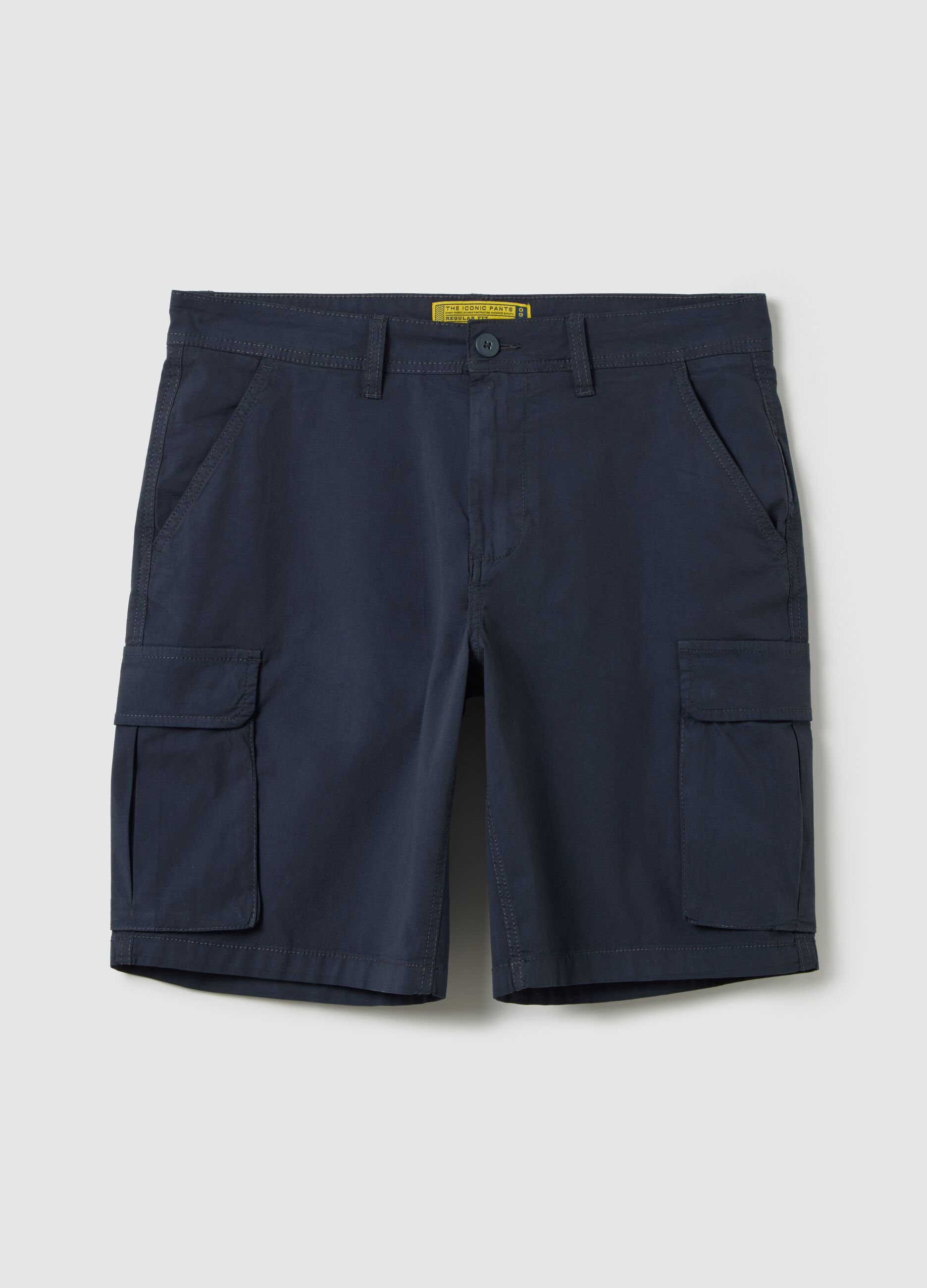 Men's Blue Cotton Regular Fit Shorts