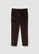 Brown regular-fit ribbed stretch-cotton trousers_0