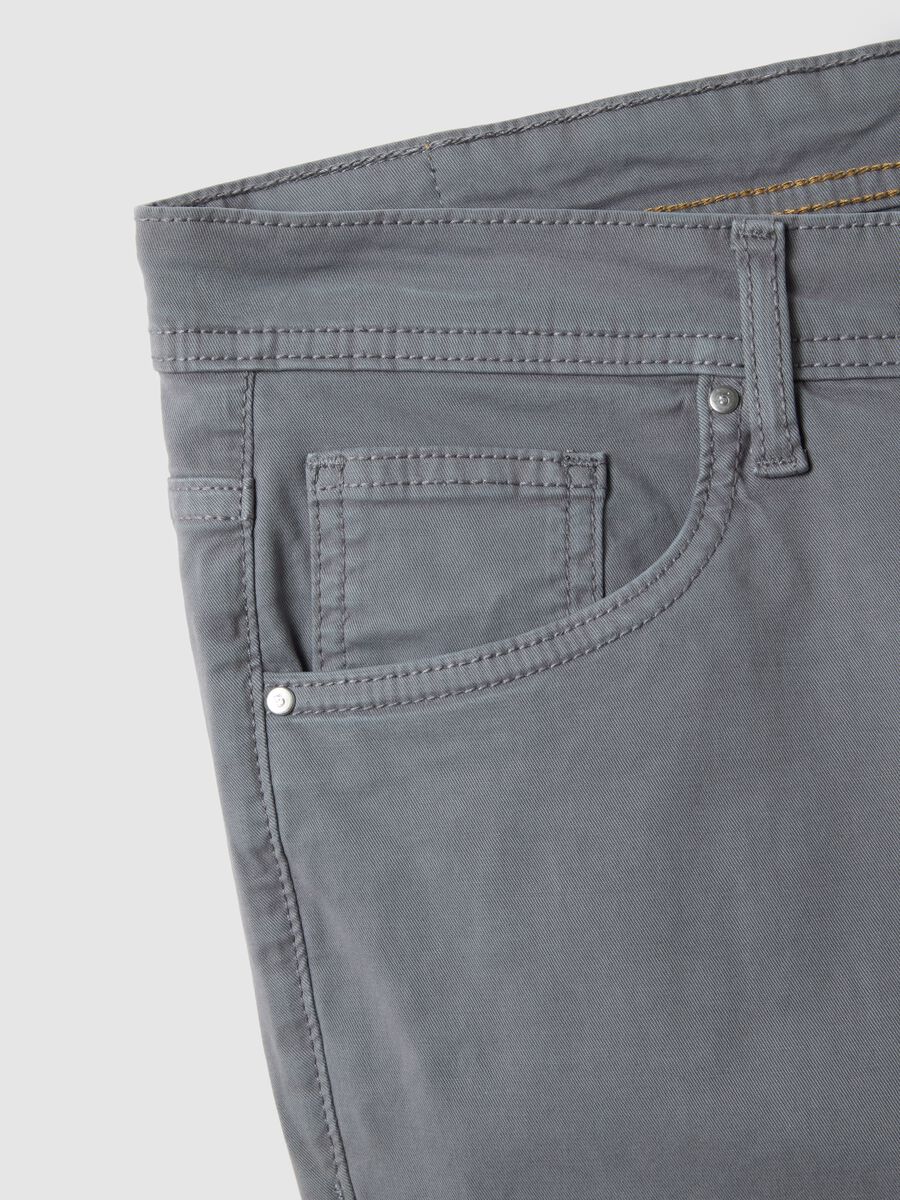 Grey Skinny Fit Stretch Cotton Trousers_5