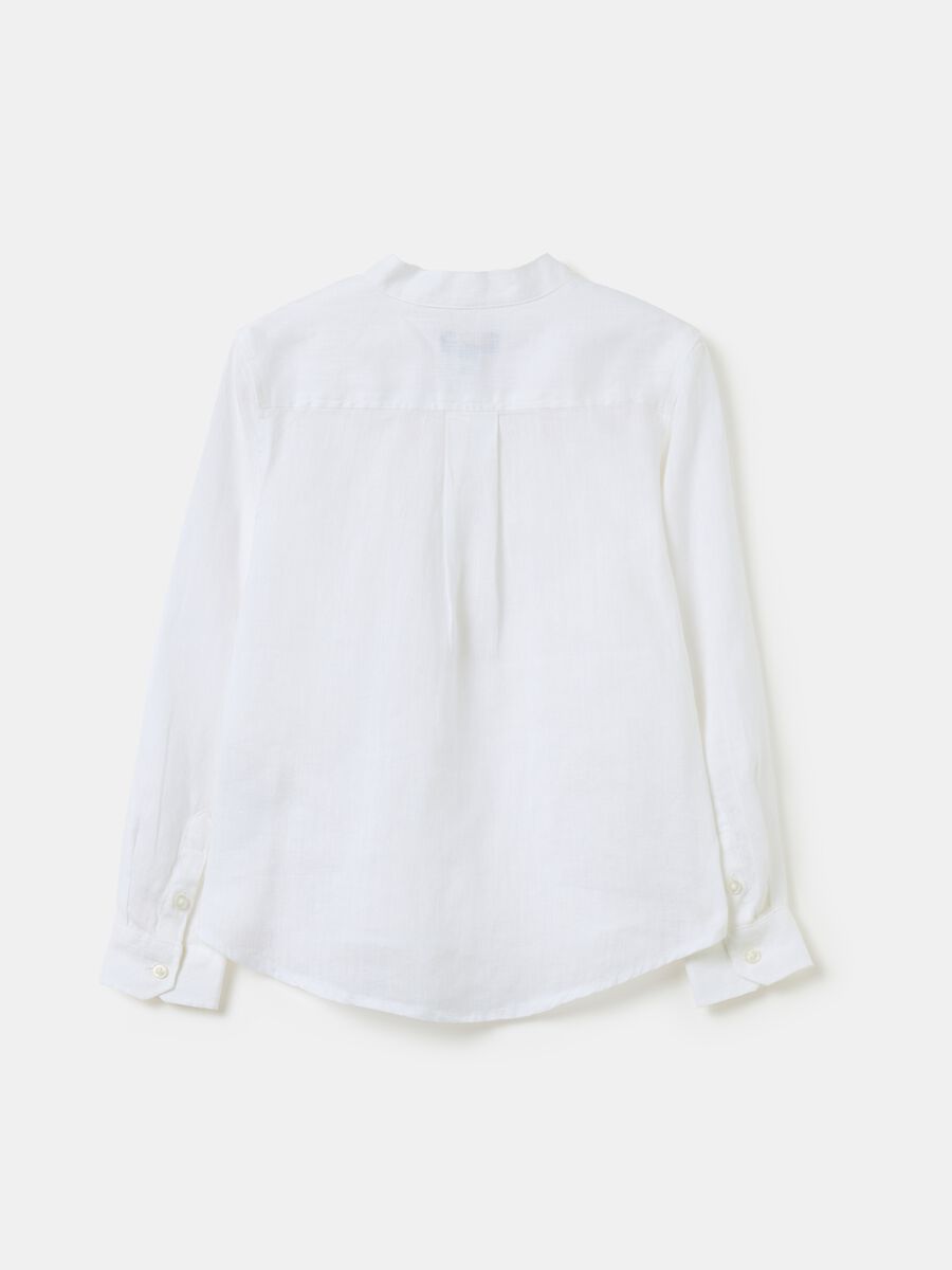 Linen shirt with granddad neckline_1