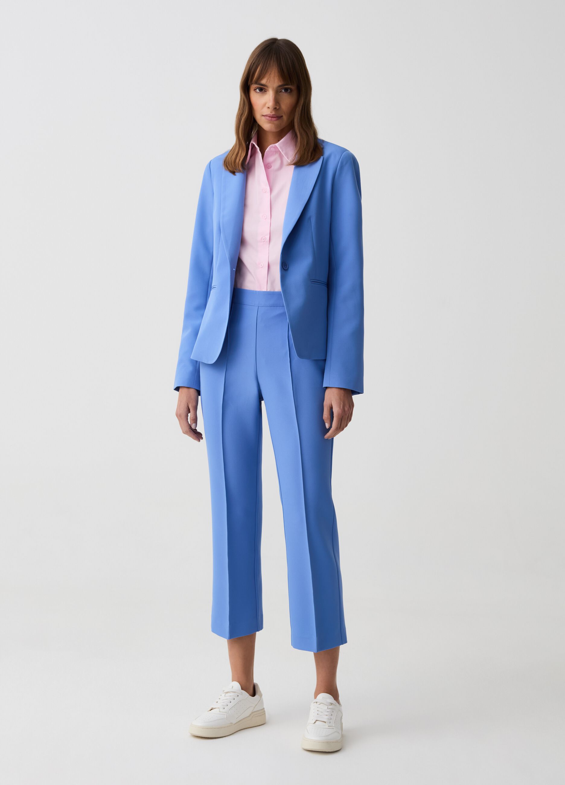 Stretch single-breasted blazer