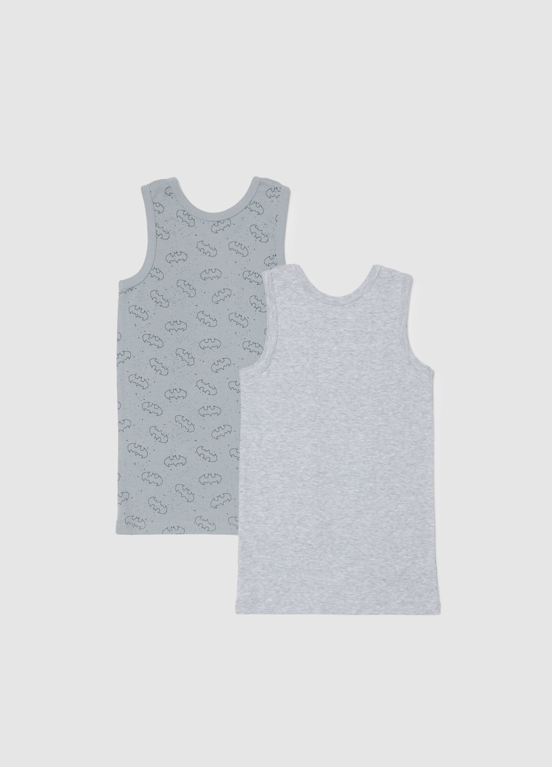 Multicolour pure cotton boys' tank top two-pack