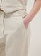 Beige linen and viscose blend straight fit trousers_3