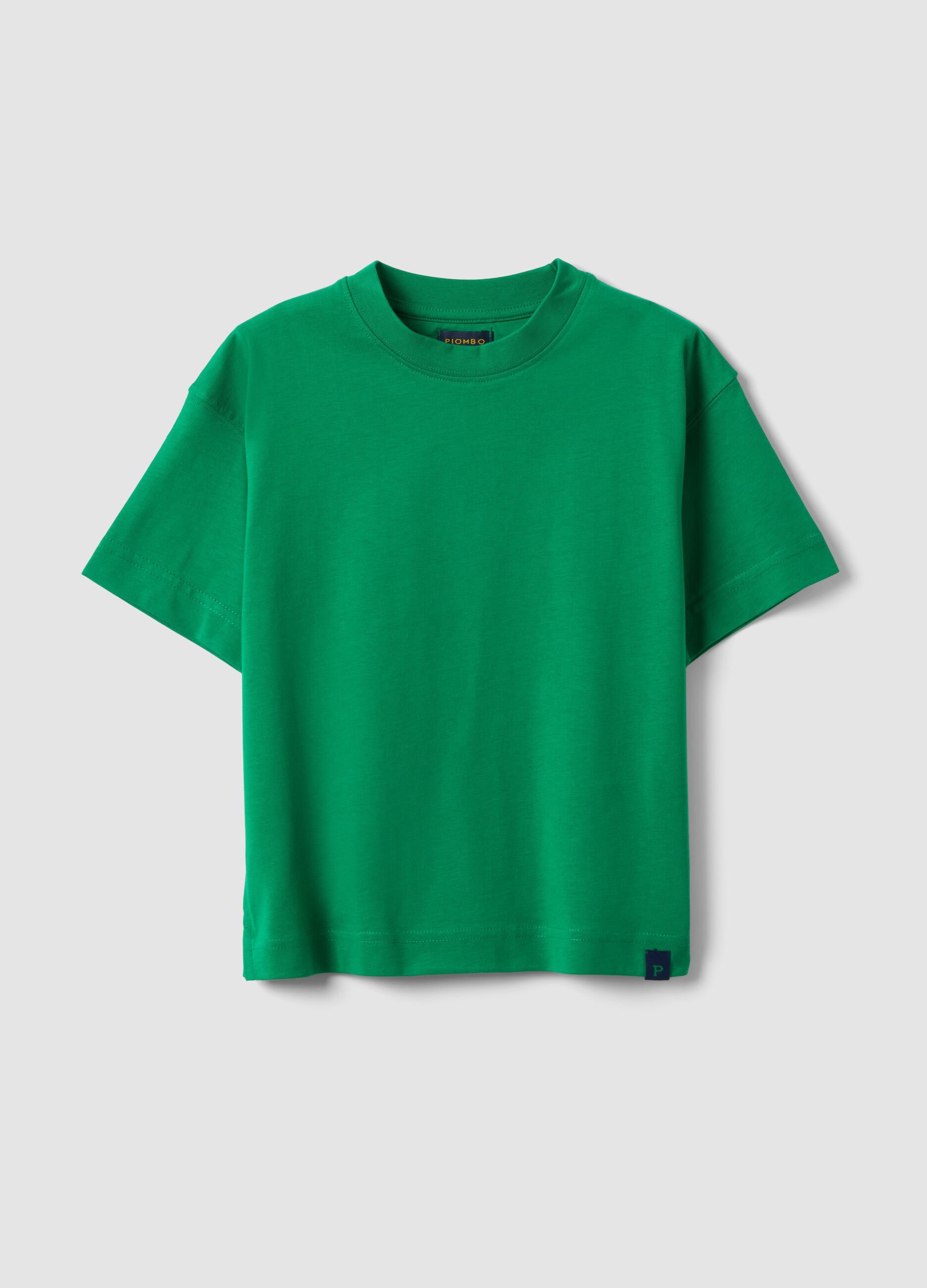 Kid's green pure cotton oversized fit t-shirt