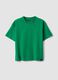 Kid's green pure cotton oversized fit t-shirt_0