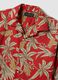Red organic cotton shirt with tropical print_5