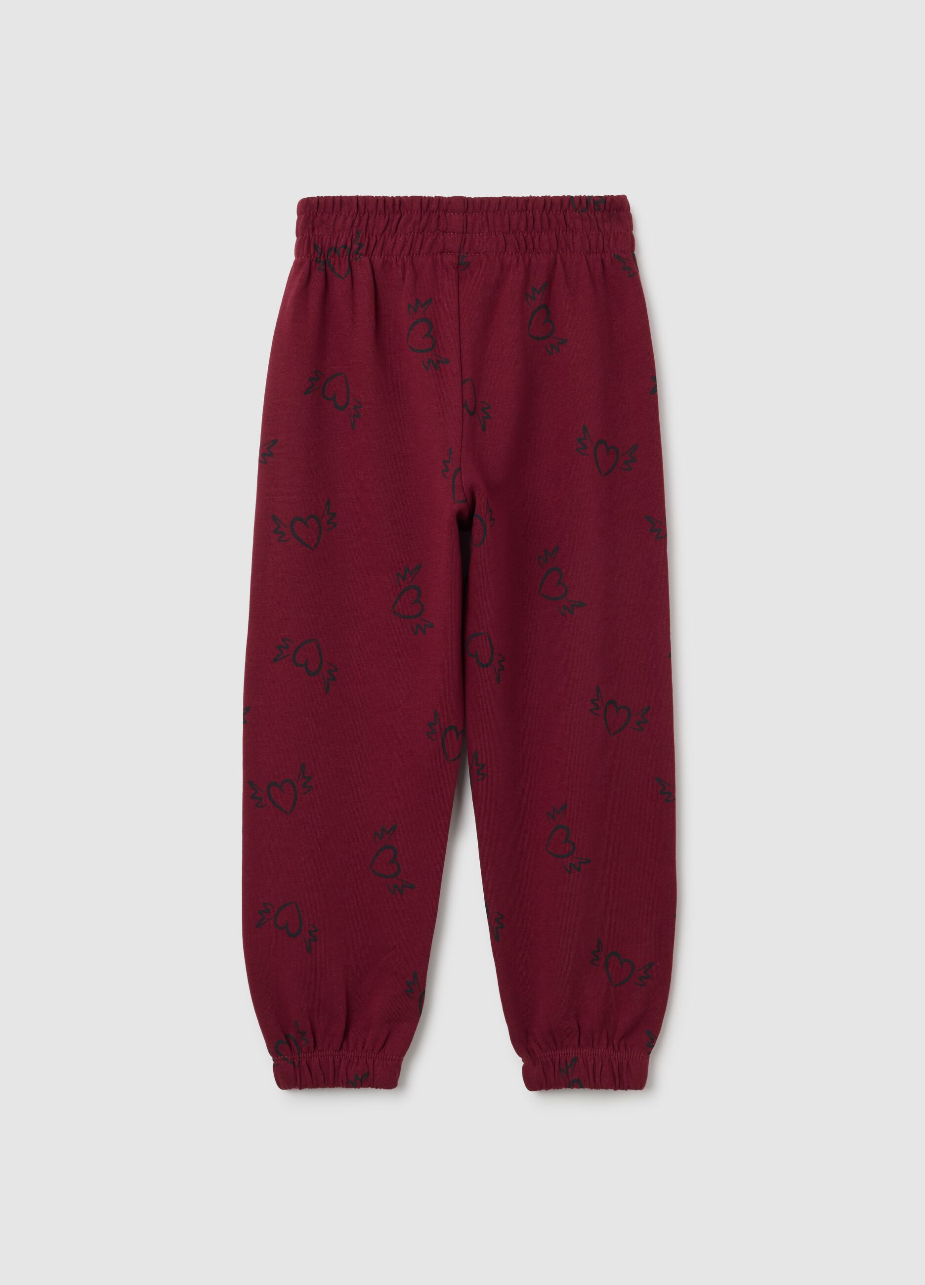 Pantaloni da bambina in puro cotone rossi regular fit