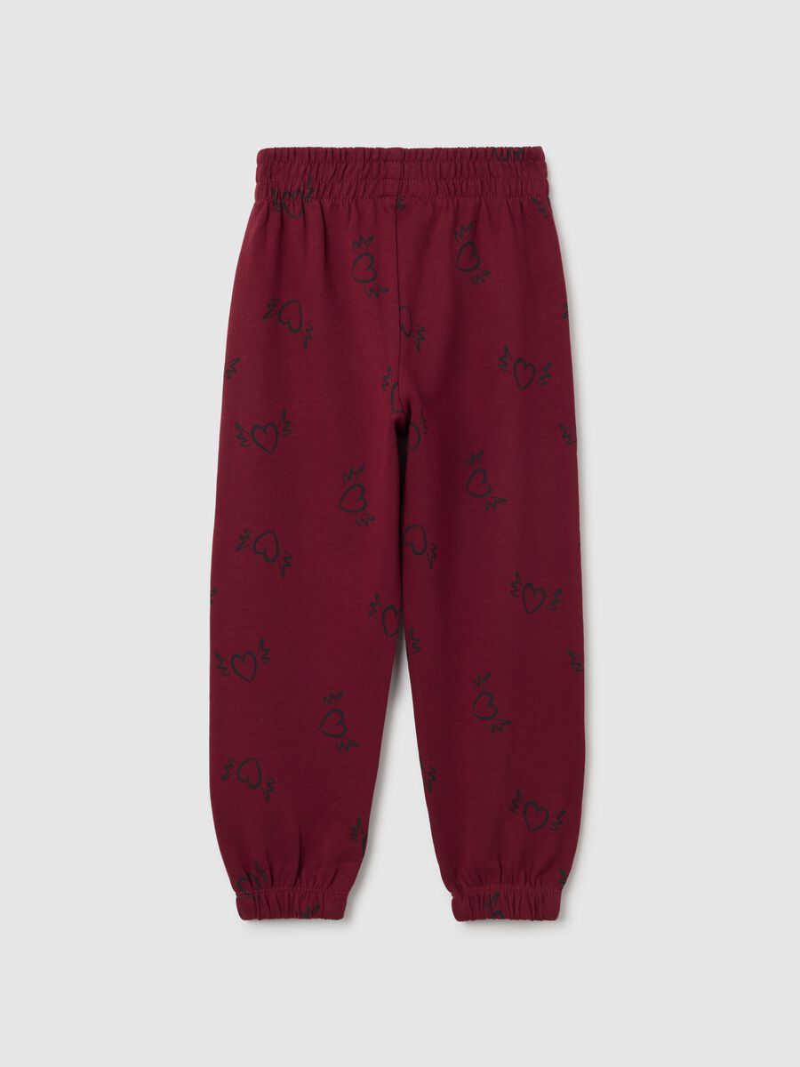 Pantaloni da bambina in puro cotone rossi regular fit_1
