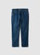 Jeans denim blu in misto cotone e viscosa regular fit_4