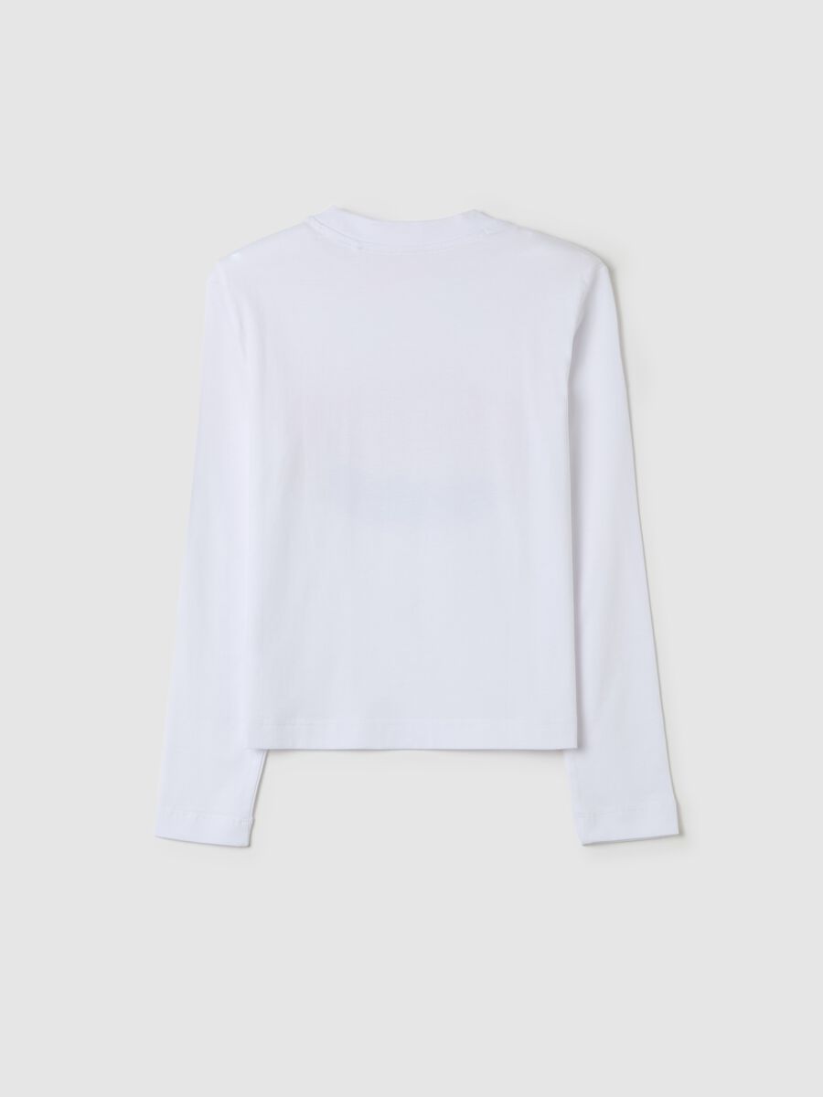 Cotton T-shirt with print and long sleeves_4