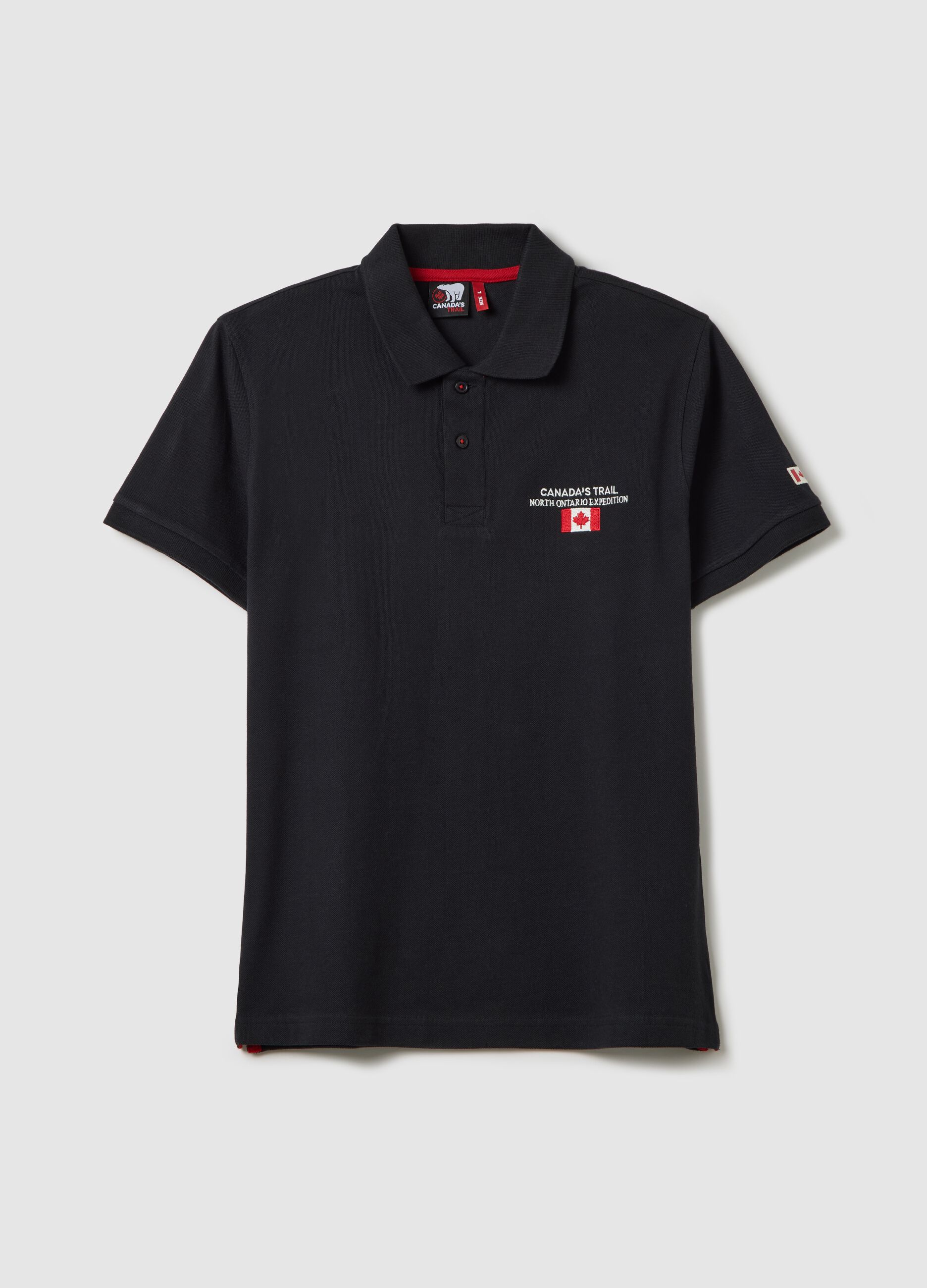 Piquet polo shirt with embroidered logo