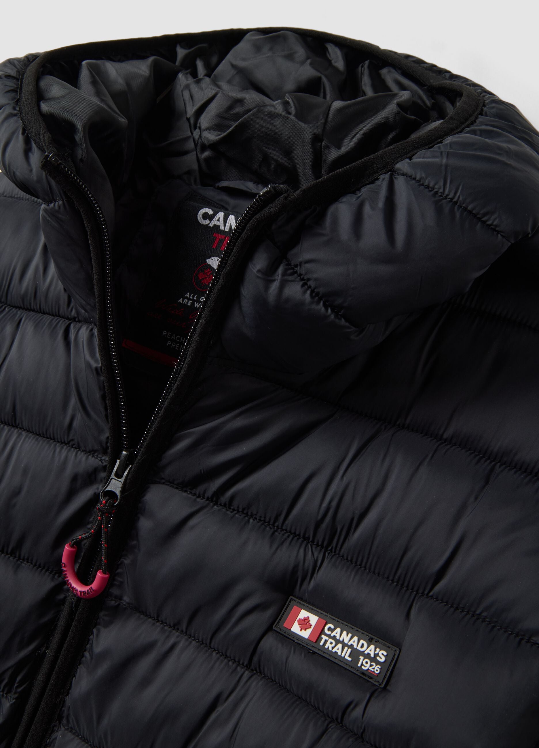 Black padded hooded jacket