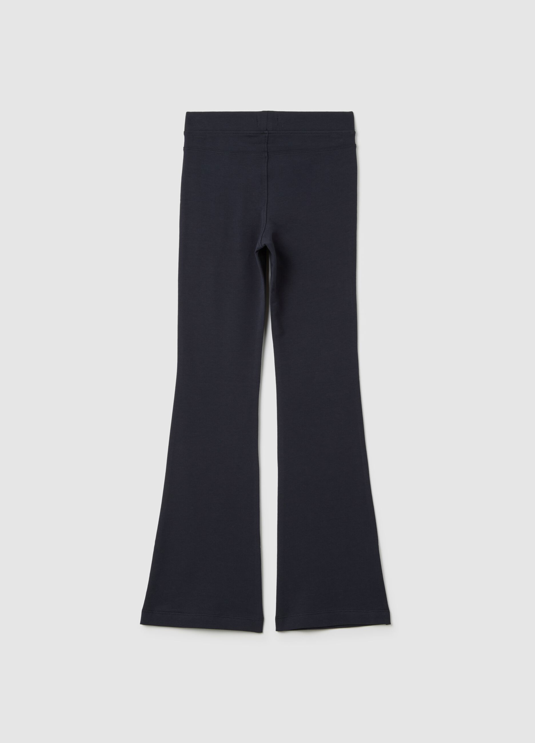 Girls' Blue Slim Fit Stretch Cotton Leggings