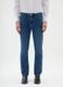 Blue denim jeans in cotton blend slim fit_1