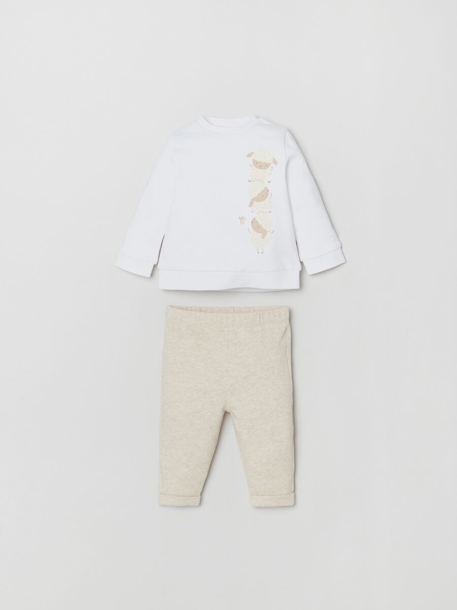 Set t-shirt con stampa e pantaloni_0