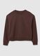 Brown crew neck cotton blend sweatshirt_4