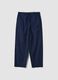 Blue stretch-cotton trousers with elasticated waist_0