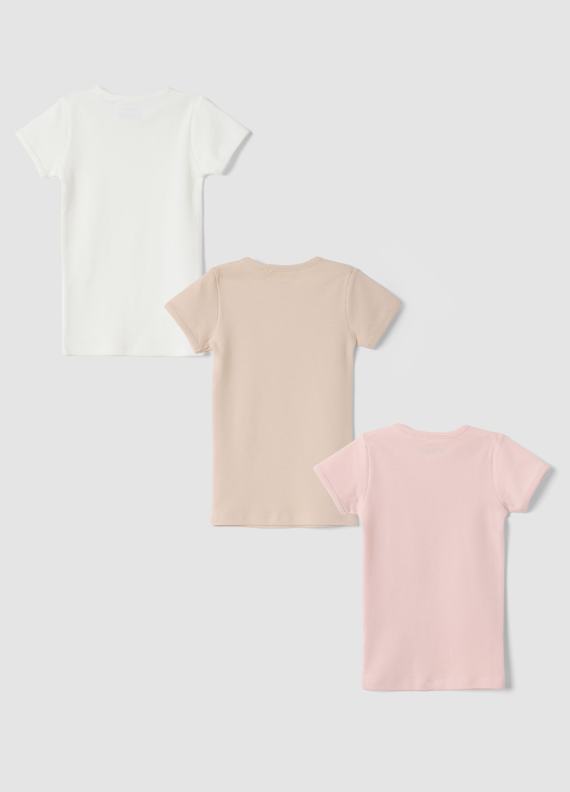 Three-pack of multicolour organic cotton crew-neck T-shirts