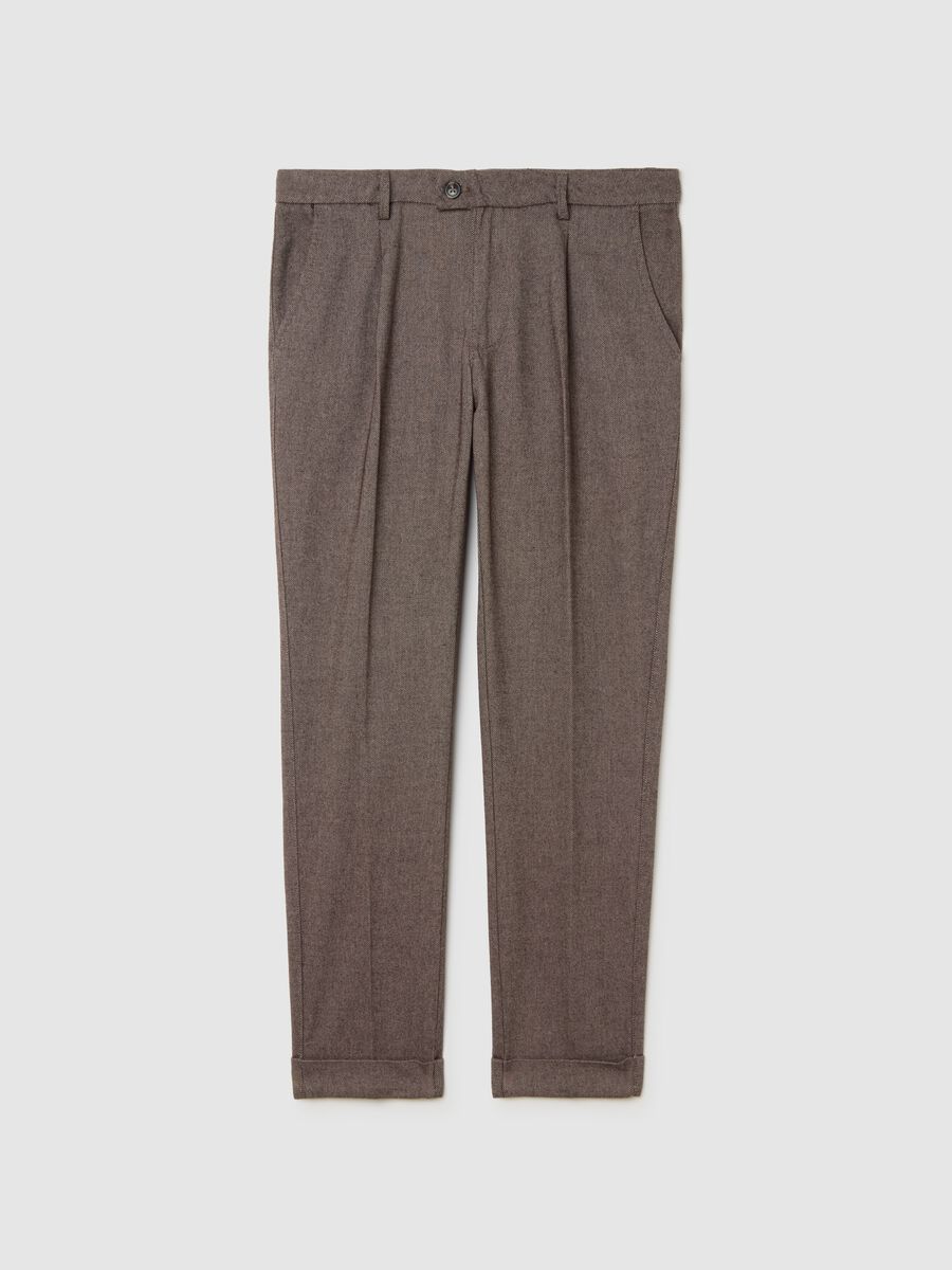 Pantaloni chino marroni comfort fit_0