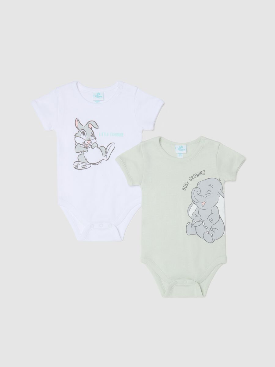 Two-pack short-sleeved bodysuits with Thumper and Dumbo_0