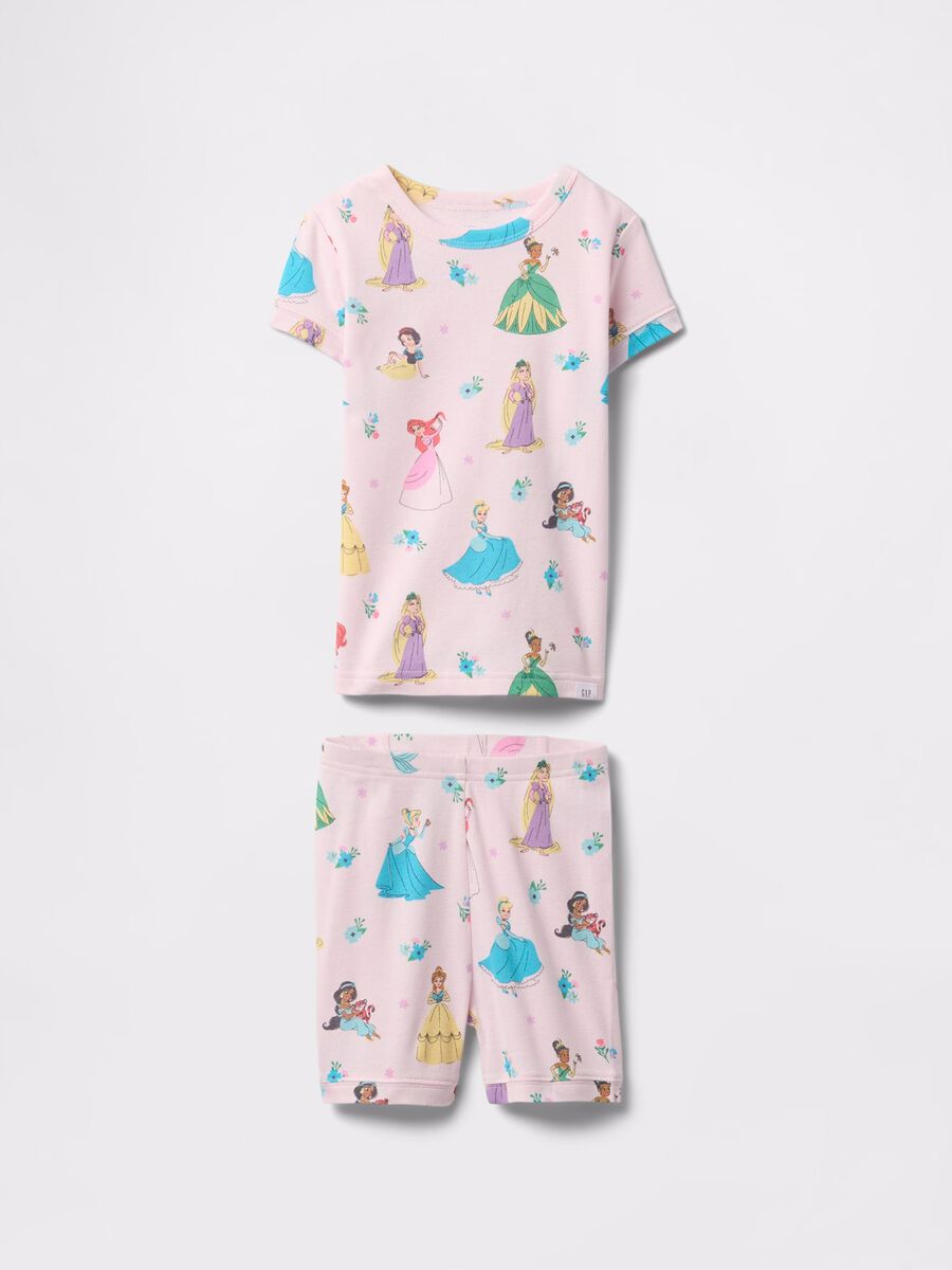 Pink pyjamas with Princesses print in cotton_0