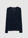Blue regular fit V-neck jumper_0