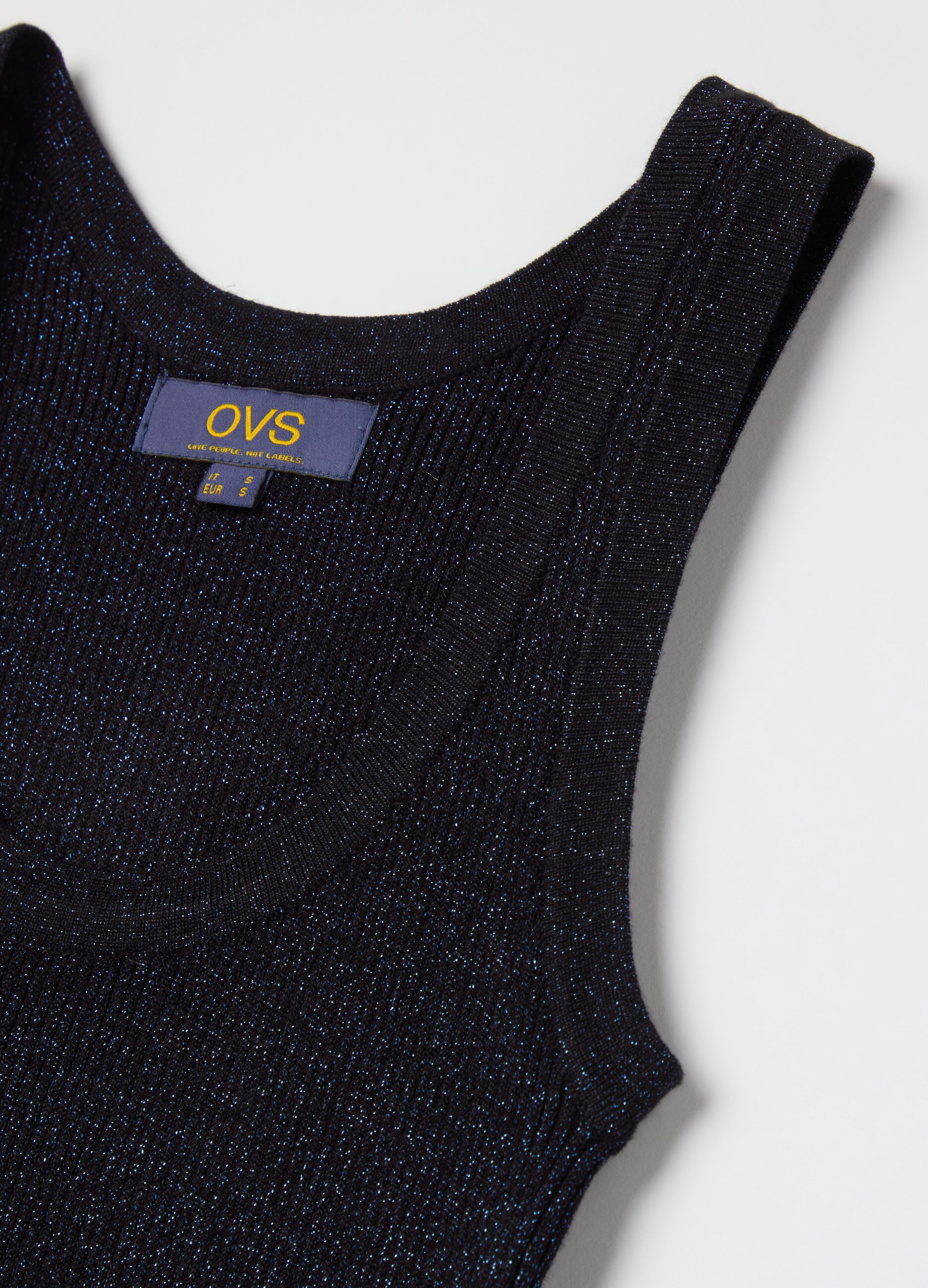 Ribbed lurex tank top