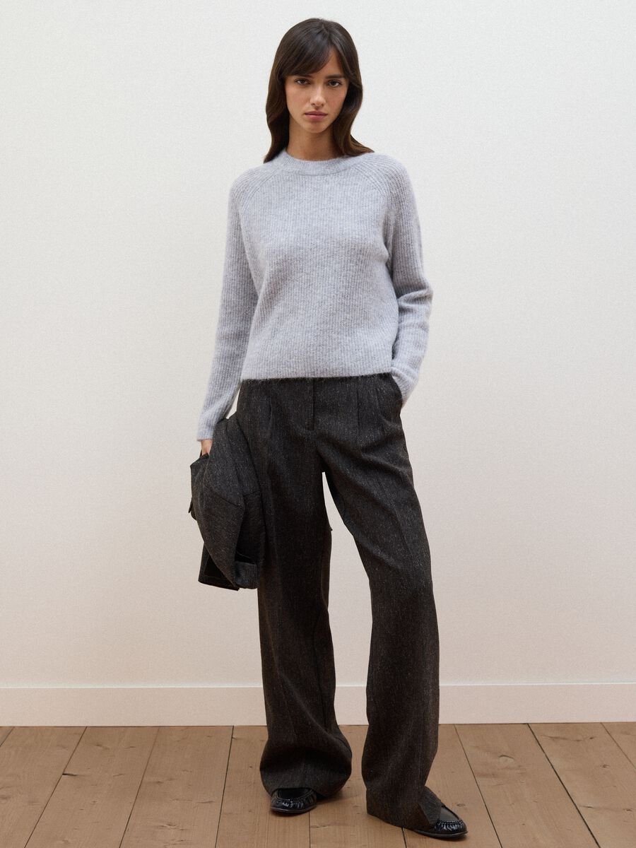 Grey stretch wool and alpaca crew-neck jumper_2