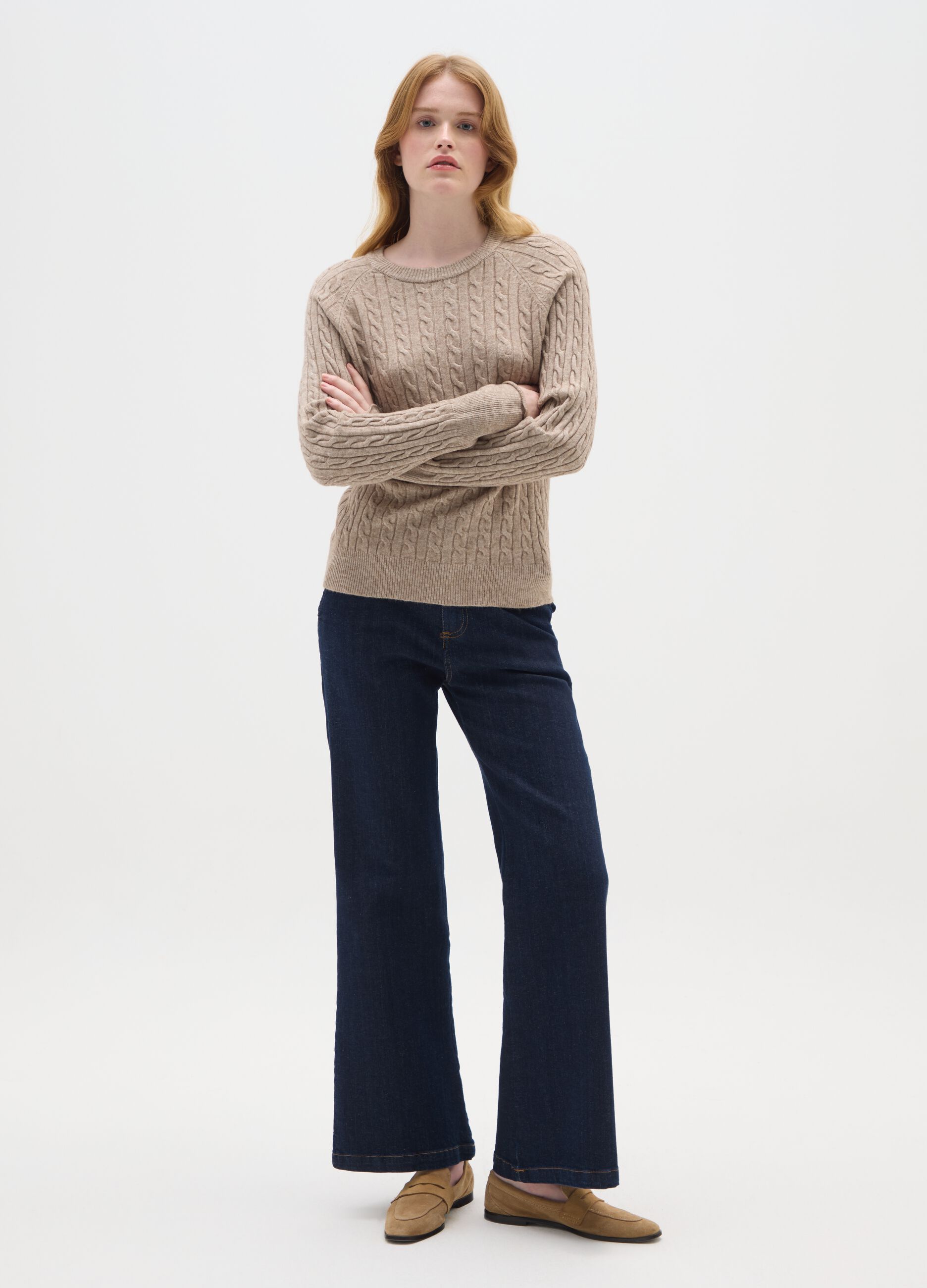 Regular Fit Beige Jumper