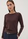 Maglia marrone in misto viscosa girocollo_2