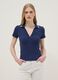 Blue stretch cotton short-sleeve polo shirt, regular fit_0