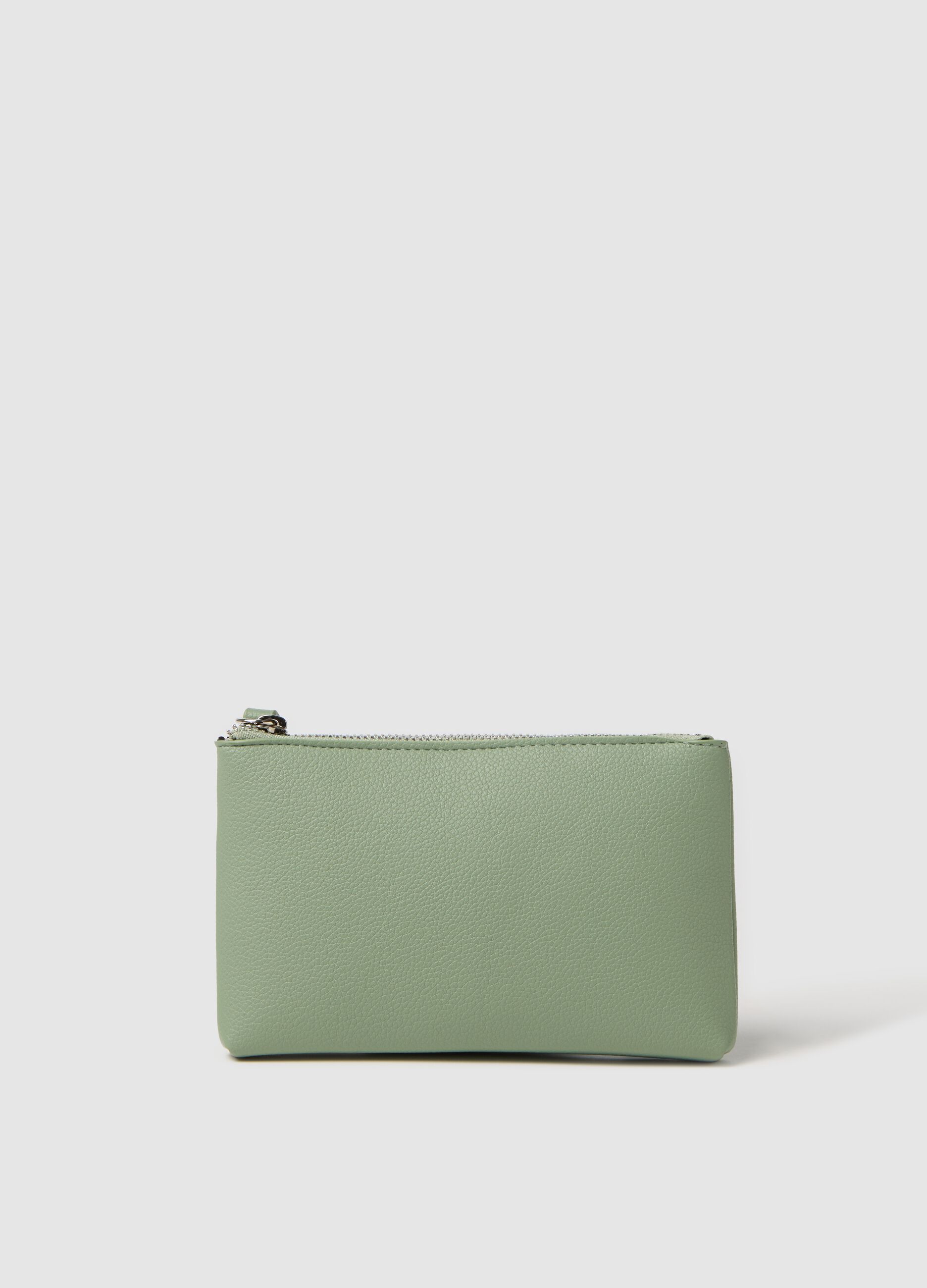 Textured-effect green clutch