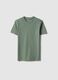 Boys' green crew-neck T-shirt in pure cotton over fit_3