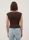 Brown pure cotton regular fit tank top_2
