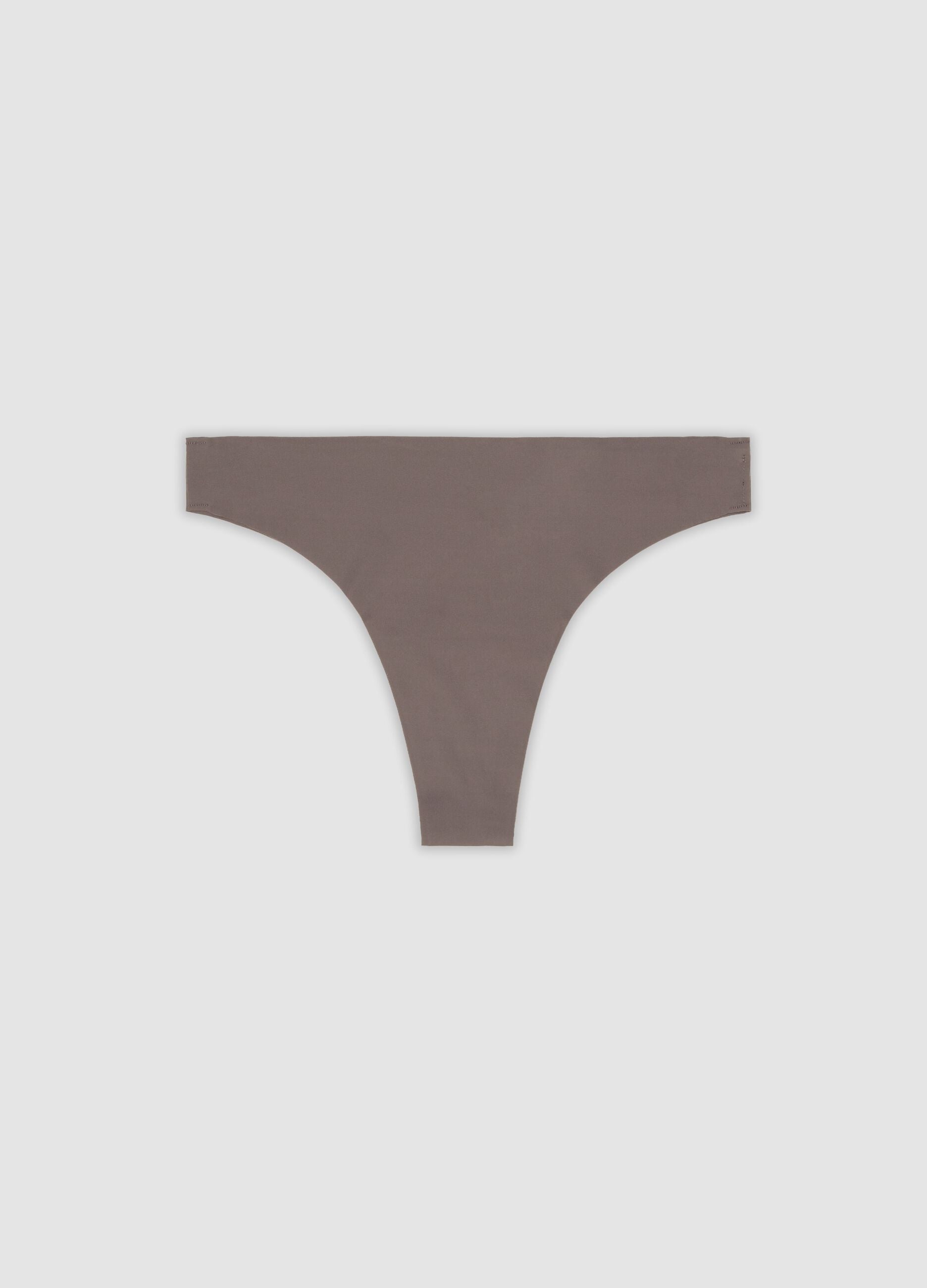 Slip brasiliana grigio in tessuto elasticizzato