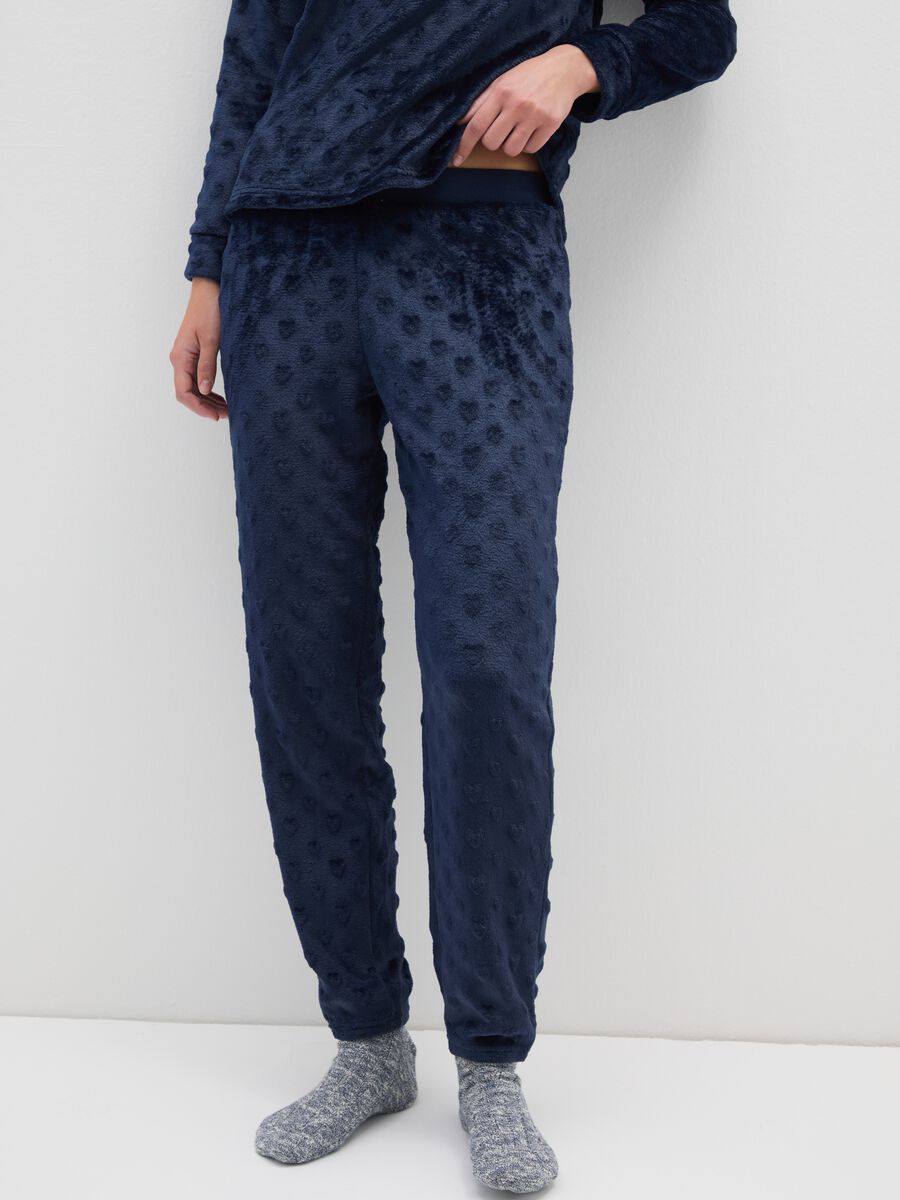 Blue Regular Fit Coral Fleece Pyjamas_3