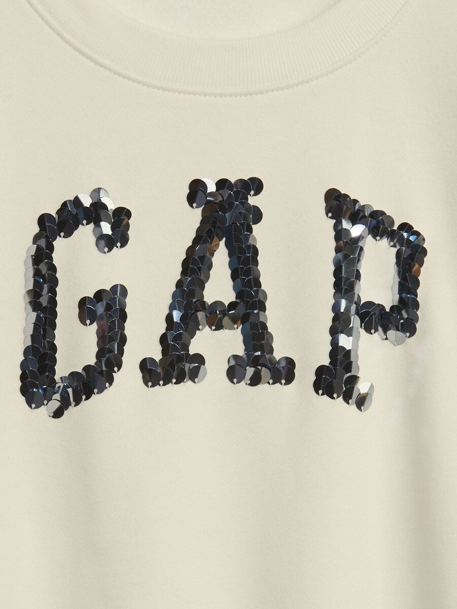 Felpa con logo in paillettes_2