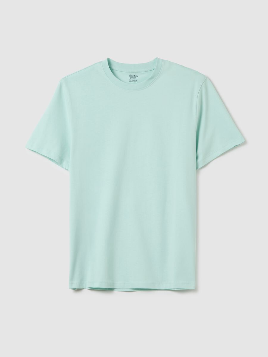 Men's pure cotton blue T-shirt with regular fit_4