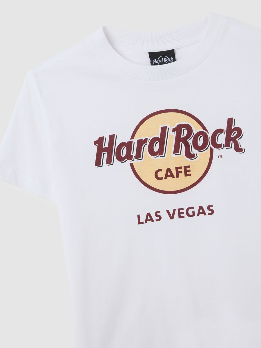 T-shirt bianca in puro cotone con stampa Hard Rock Cafe_5