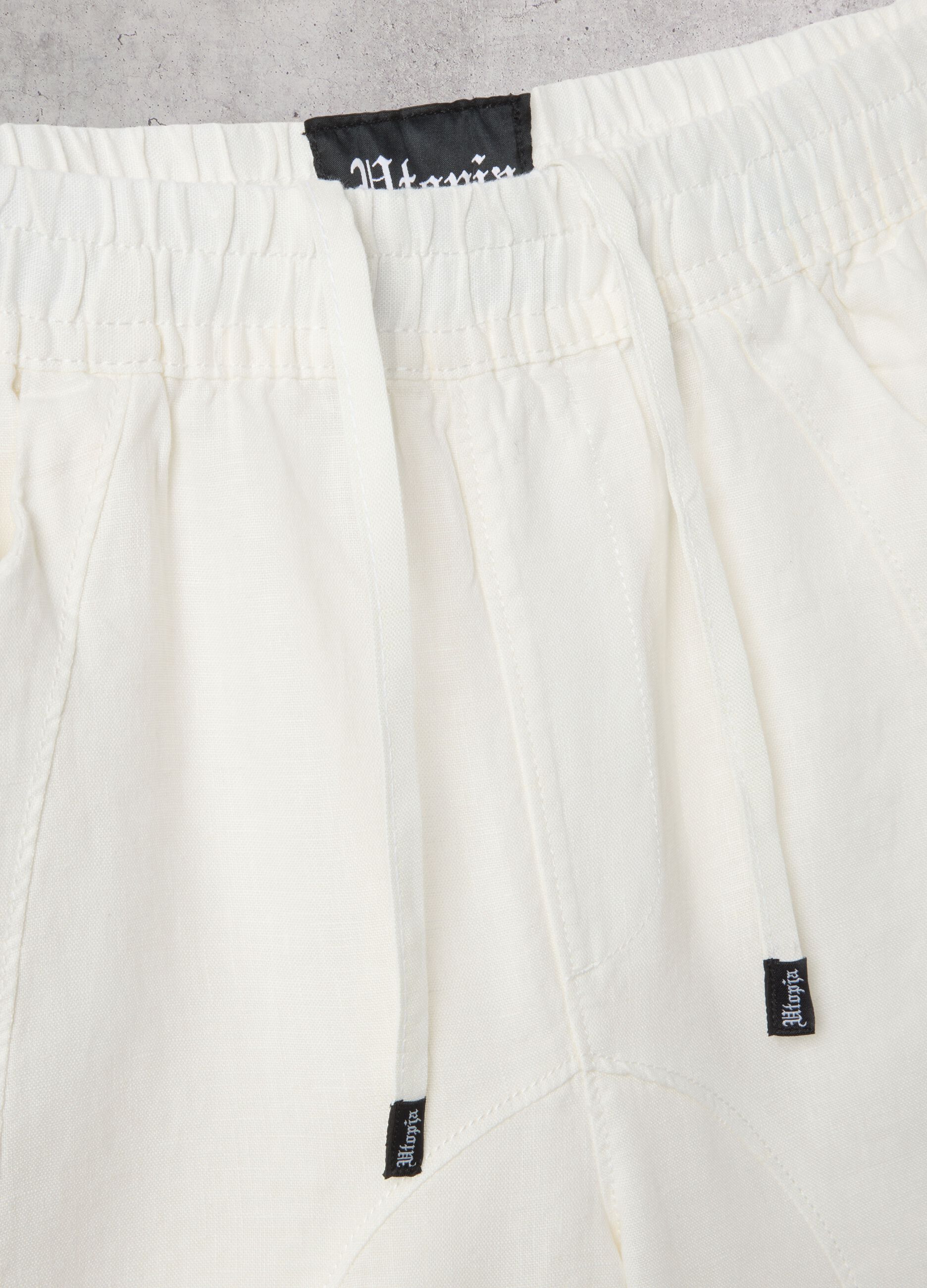 100% Linen Shorts White