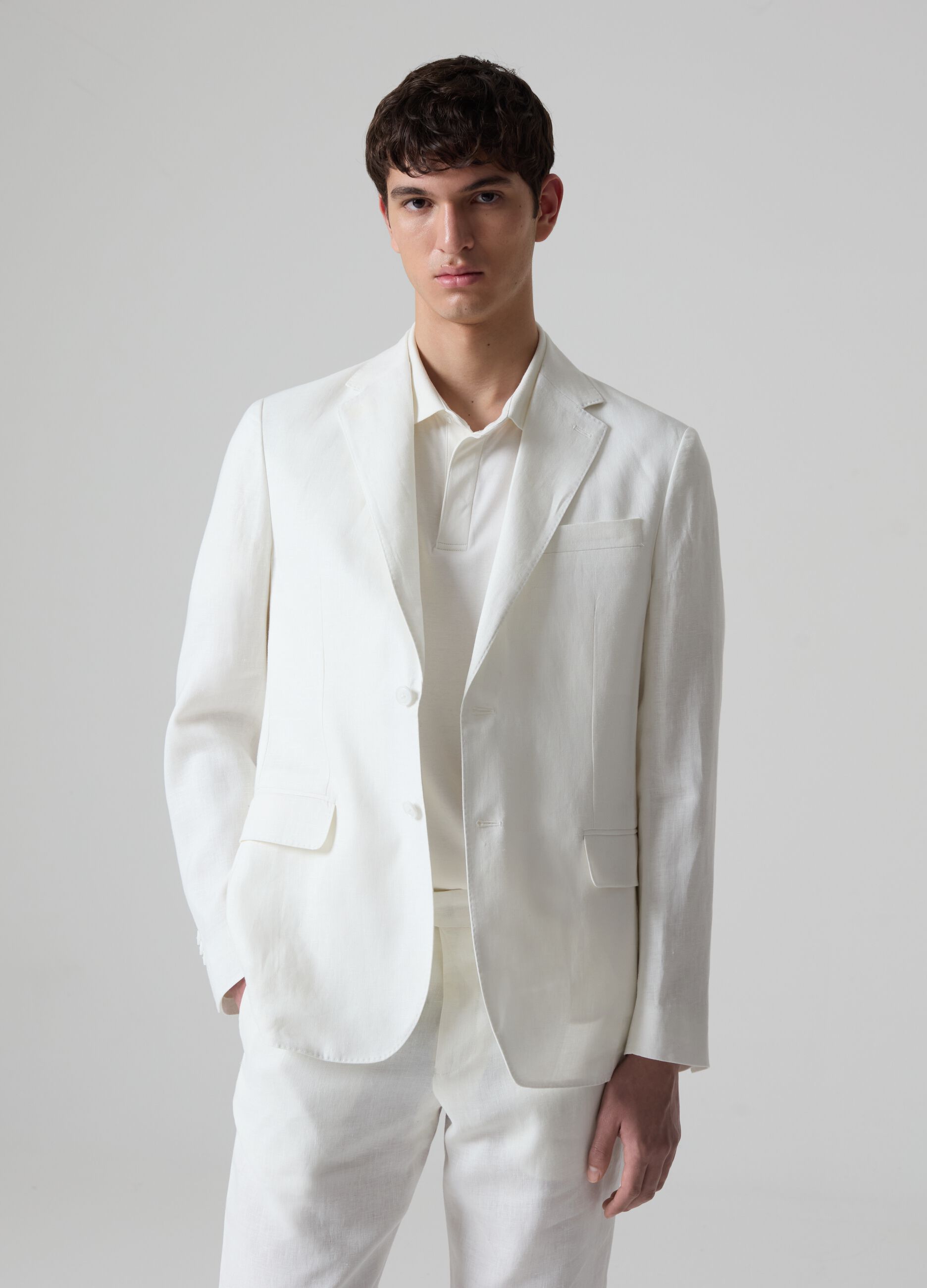 Ovs Blazer slim fit in puro lino