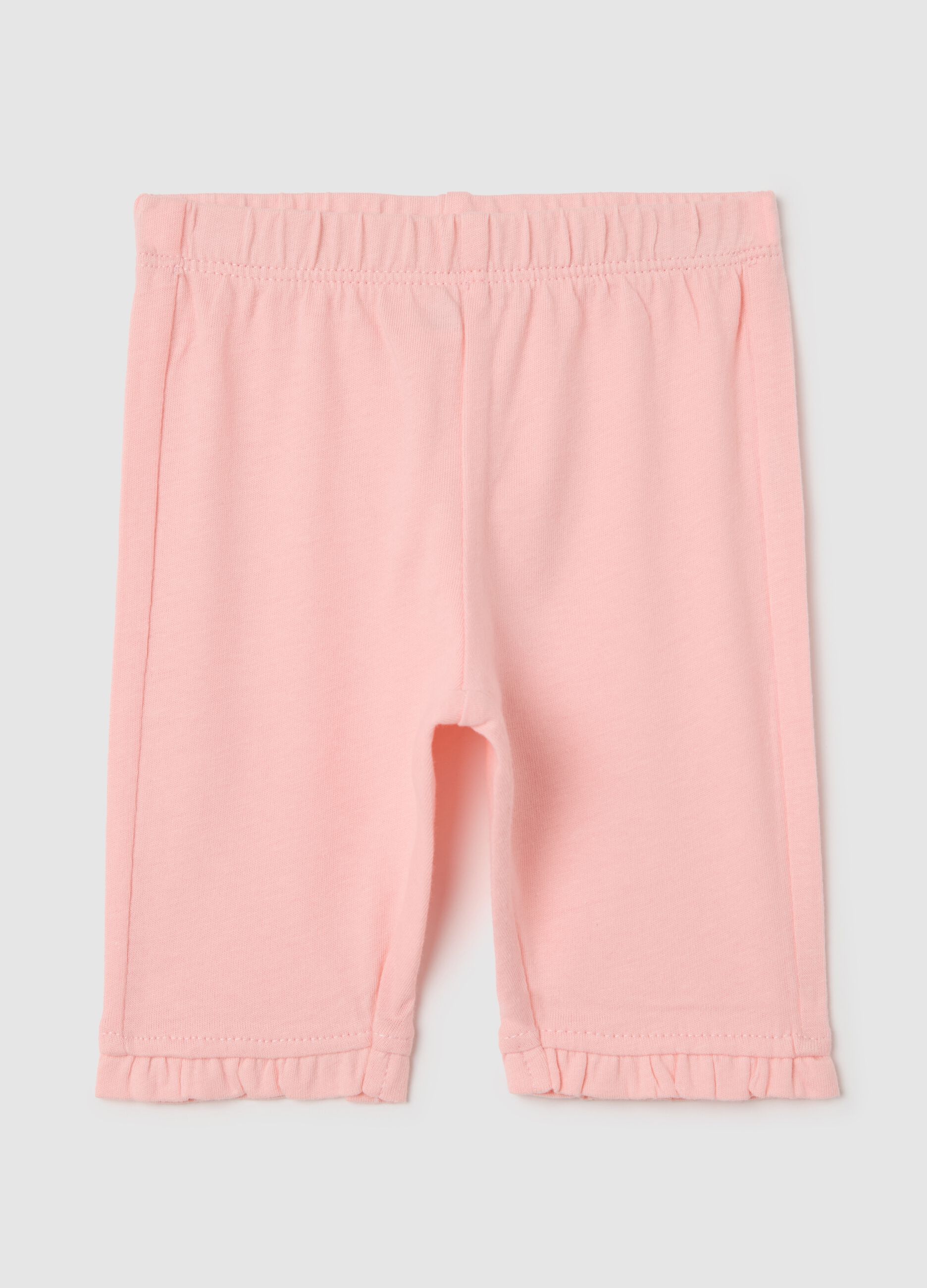 Leggings rosa a tre quarti in cotone