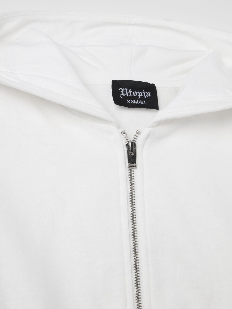 Crop Cargo Zip Hoodie White_8