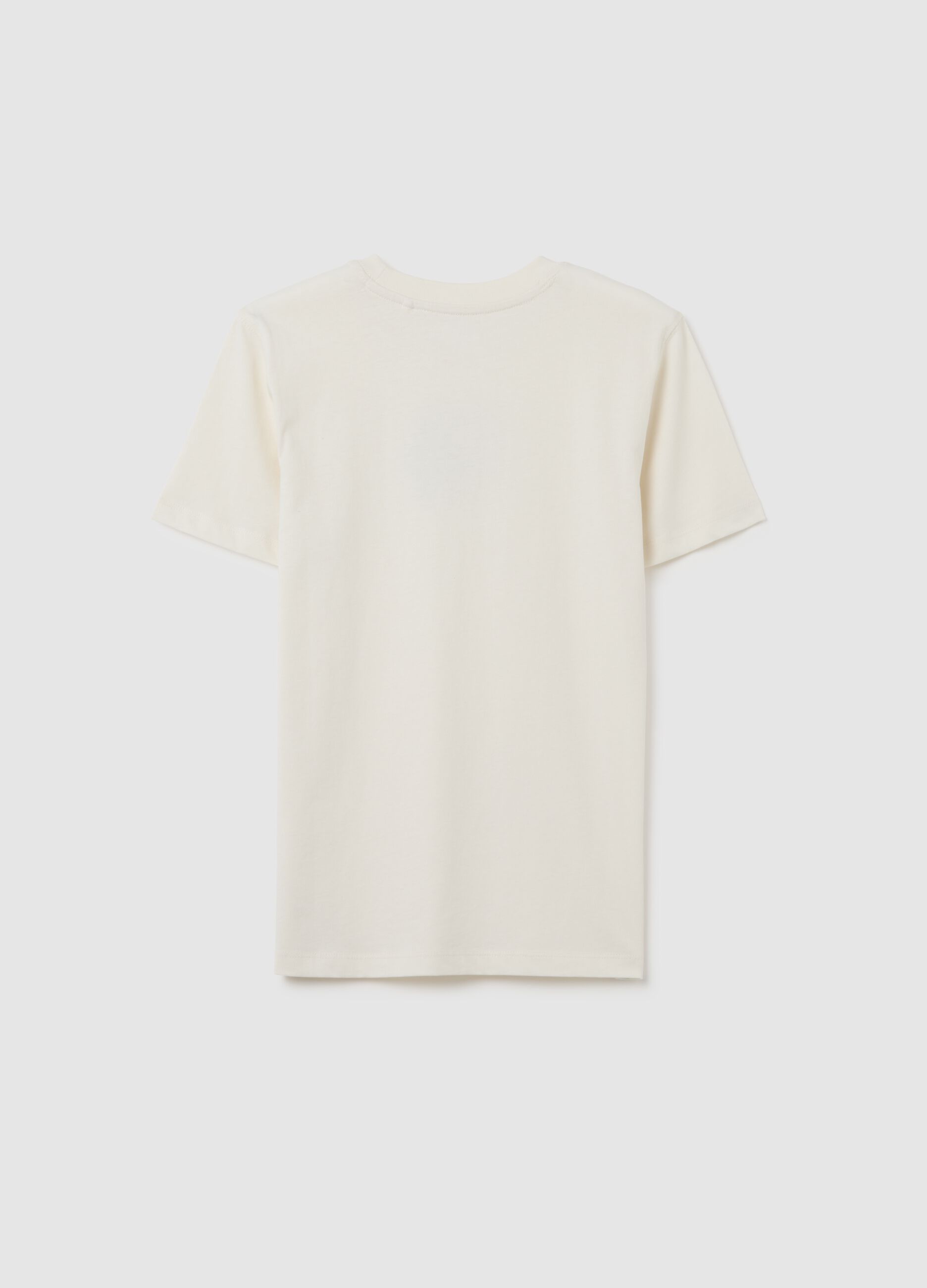 T-shirt da ragazzo in puro cotone bianca regular fit con stampa